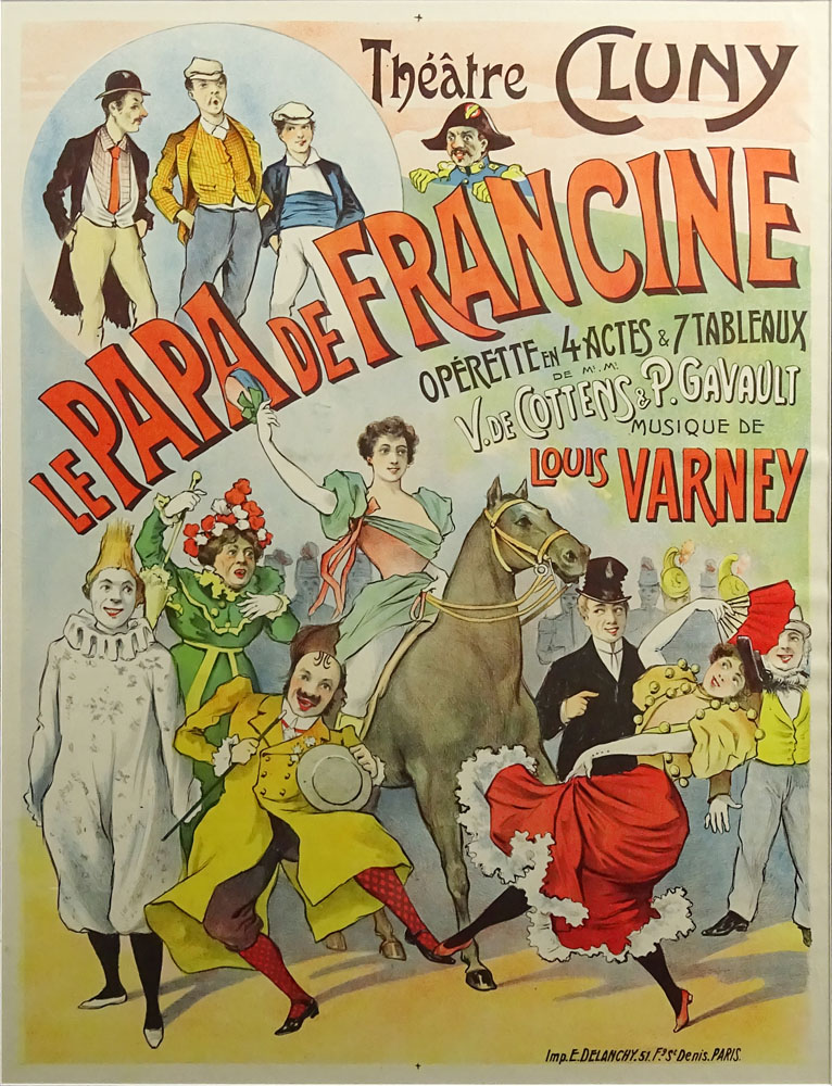 Alfred Choubrac, French (1853-1902) Poster "Le Papa De Francine" Unsigned