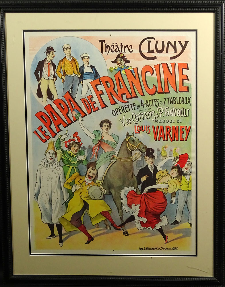 Alfred Choubrac, French (1853-1902) Poster "Le Papa De Francine" Unsigned
