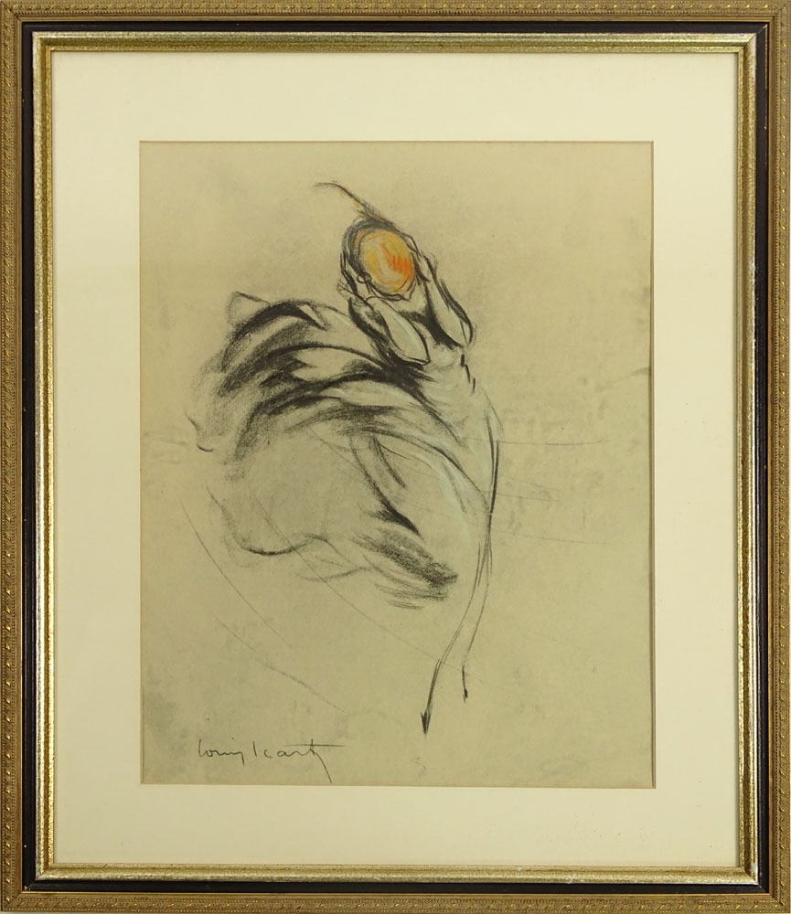 Louis Icart, French (1888-1950) Lithograph "Sketch of a Woman" Signed Lower left Louis Icart
