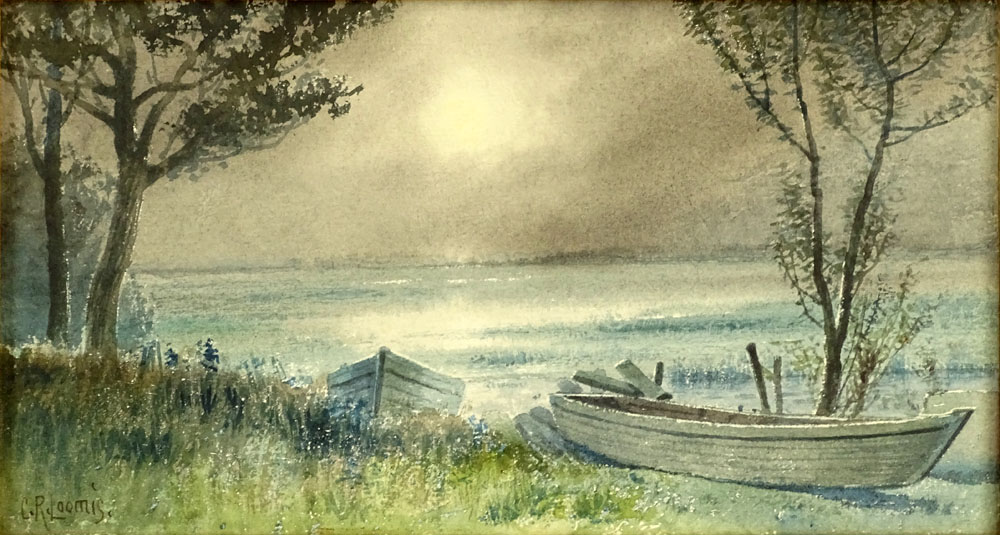 Charles Russell Loomis, American (1857-1936) Watercolor on Paper "Lakeshore"