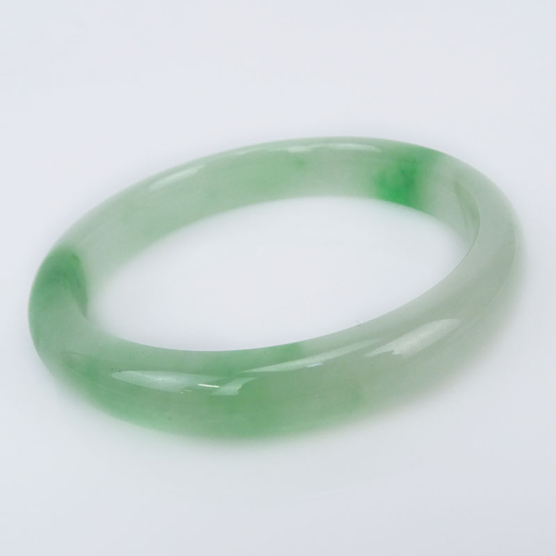 Chinese Pale Celadon to Green Jade Bangle