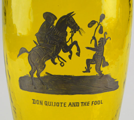 Pair of Don Quixote Amber Vases