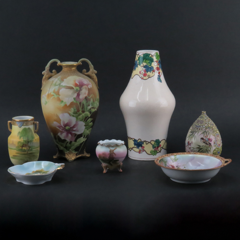Collection of Seven (7) Pieces of Vintage Nippon & Japanese Import Porcelain