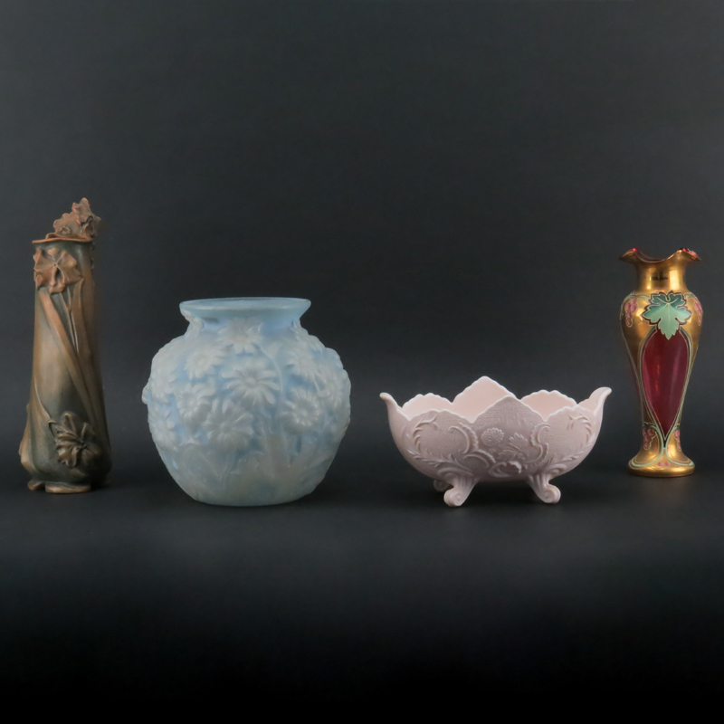 Collection of Antique Glass and Pottery Vases