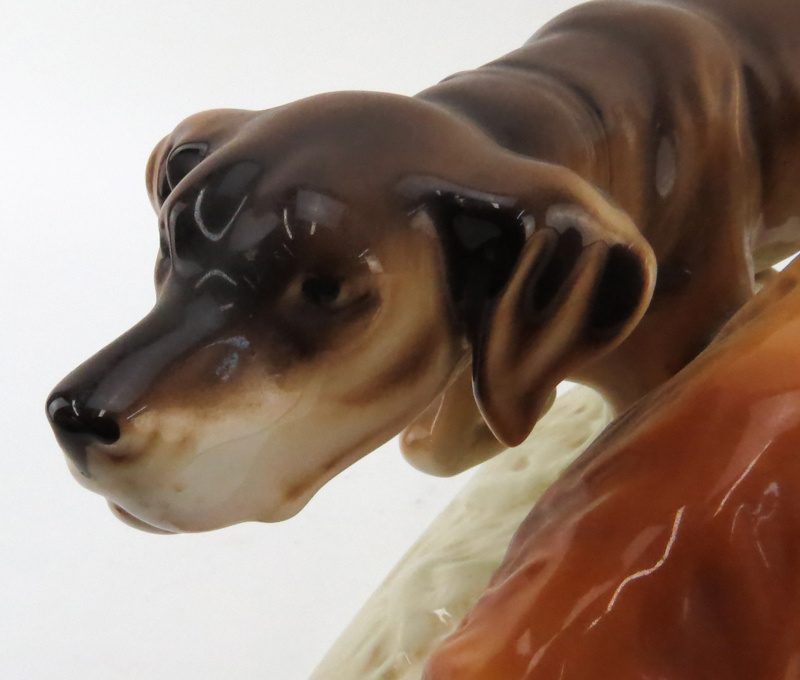 Royal Dux Porcelain Dog Group "Hunting Dogs"