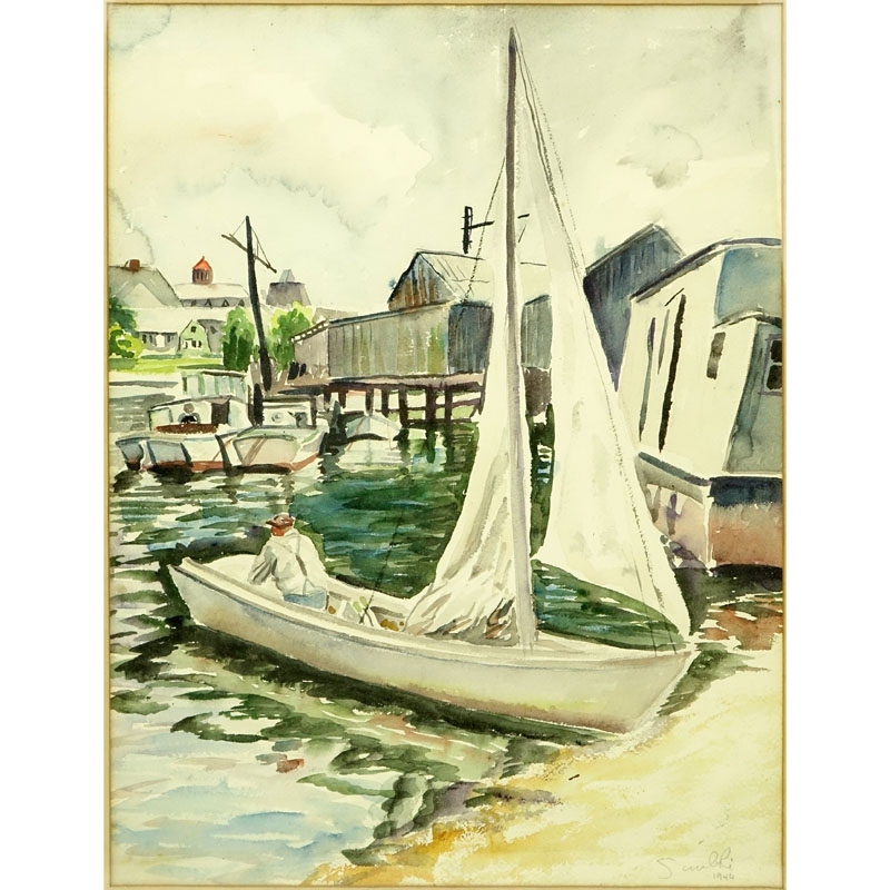 Raymond Simboli, American (1894-1964) Two (2) watercolor on paper