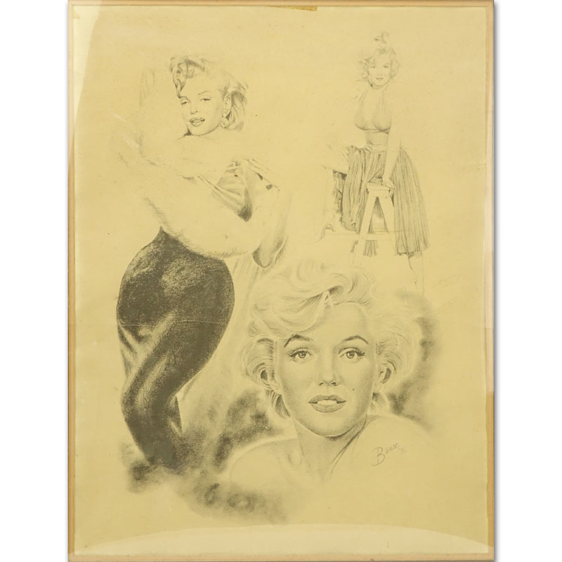 Vintage Lithograph "Marylin Monroe" by Glen Banse