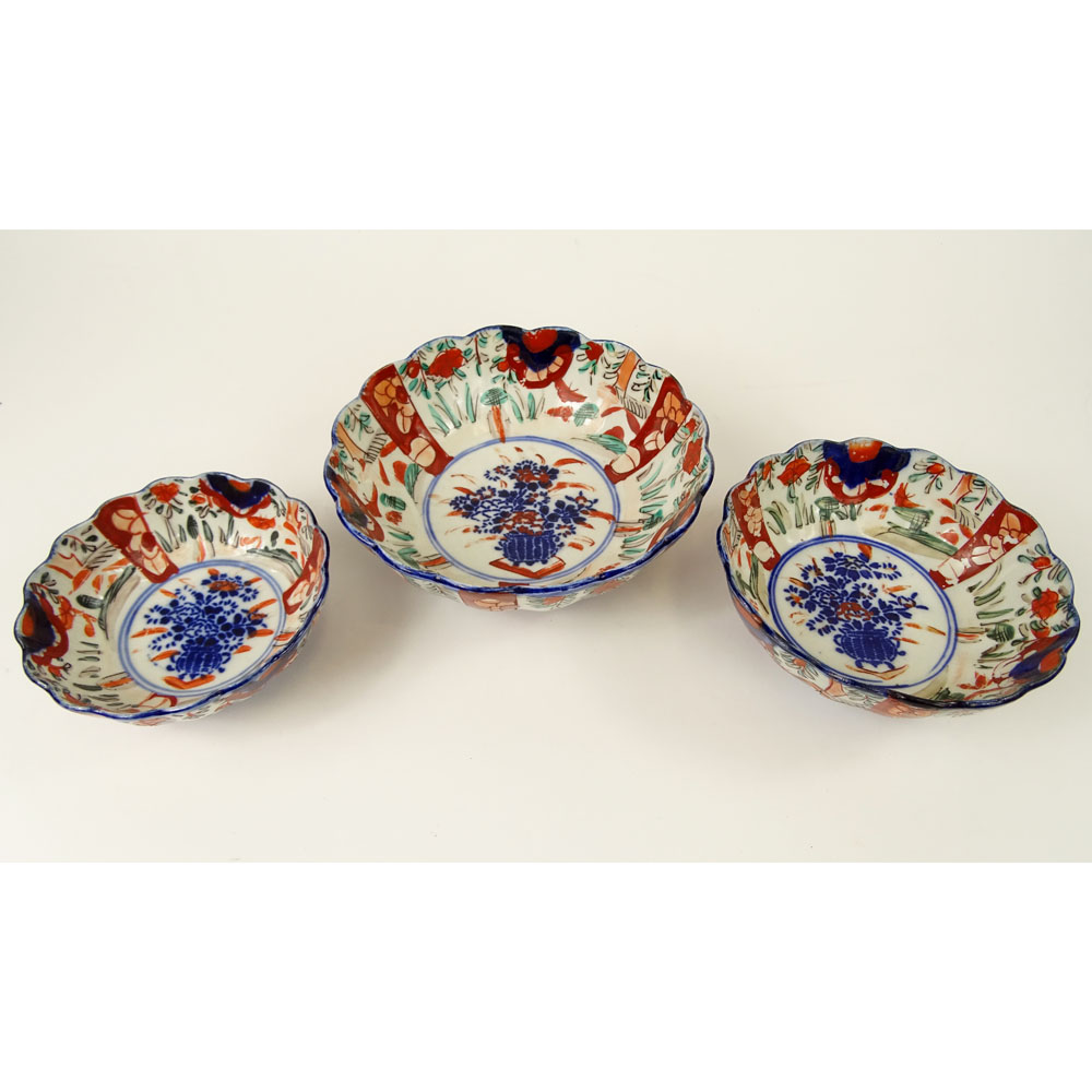 Set of Three (3) Japanese Imari Porcelain Bowls