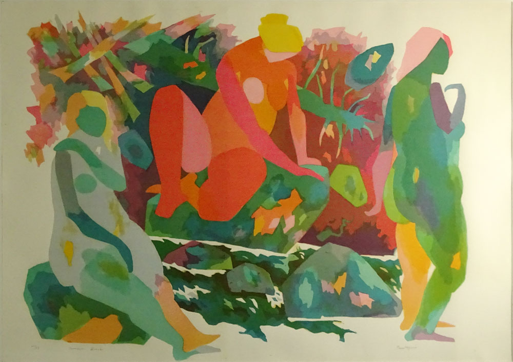 Gregorio Prestopino, American (1907-1984) Color Lithograph "Summer Brook"