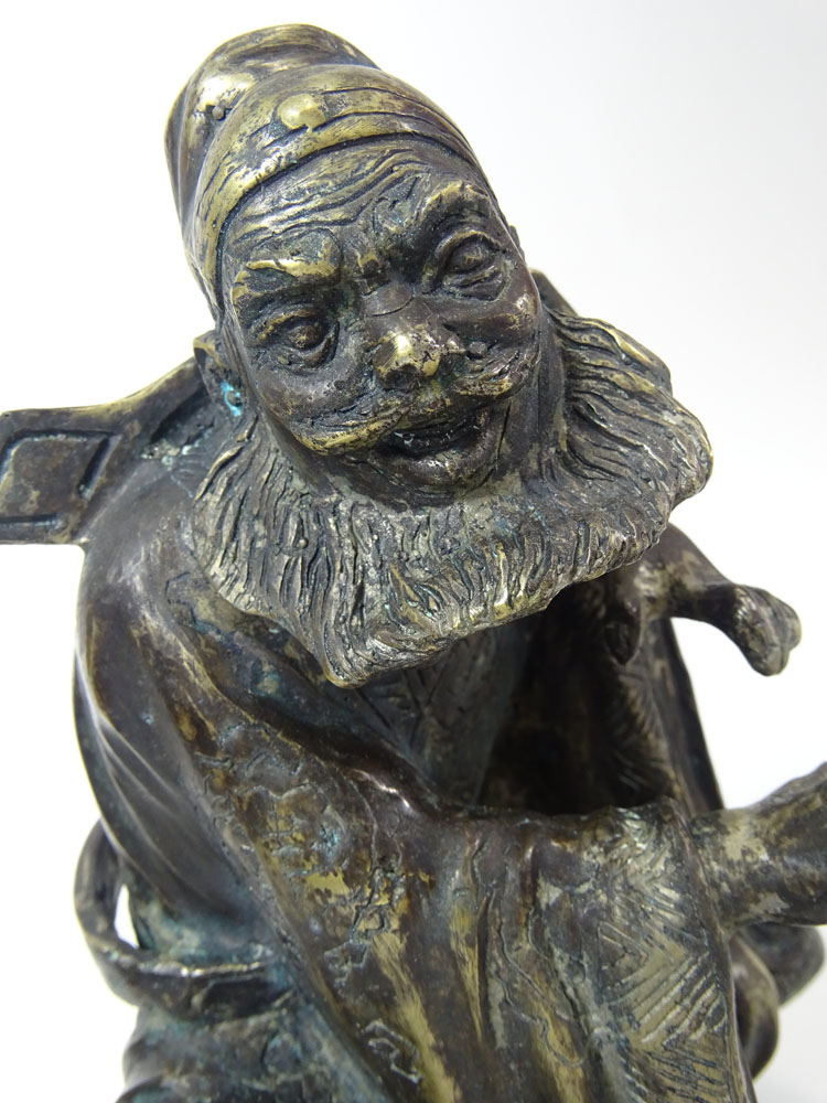Chinese Ming style Bronze Sculpture,  Man with Beard
