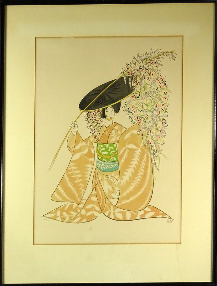Albert Hirschfeld, American (1903-2003) Color Lithograph "Kabuki Theater, Fuji" Pencil Signed Lower Right, Numbered Lower Left 194/275