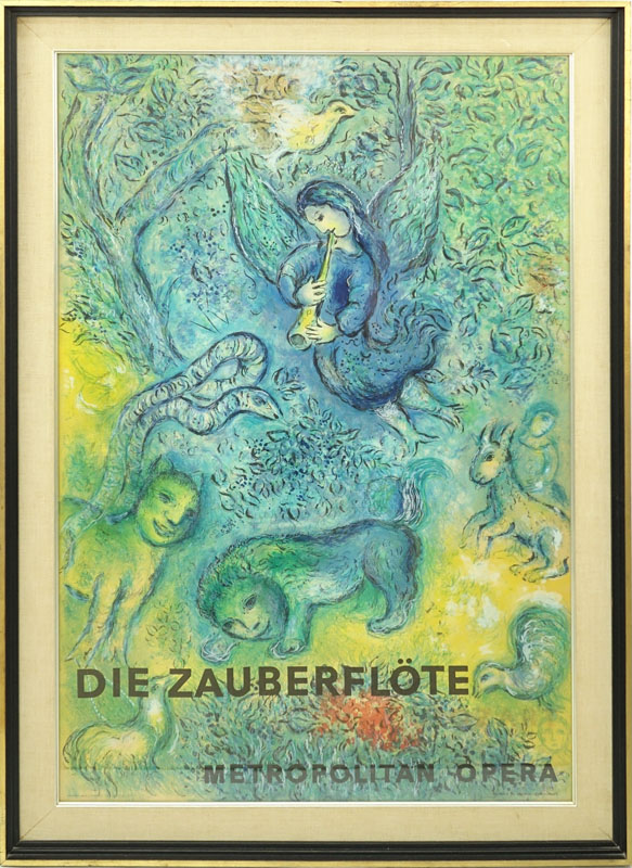 After: Marc Chagall, Russian/French (1887-1985) "Die Zauberfote, 1967" Metropolitan Opera Color Lithograph on Paper. 