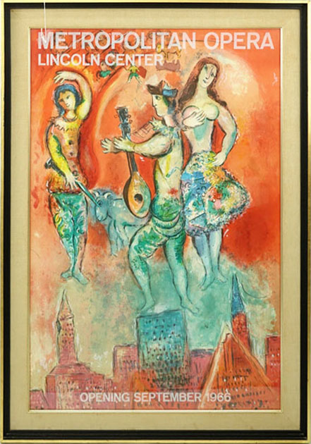 After: Marc Chagall, Russian/French (1887-1985) "Carmen" Metropolitan Opera Lincoln Center Color Lithograph, Dated 1966. 