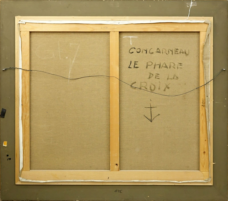 Jacques Bouyssou, French (1926-1997) Oil on canvas "Concarneau Le Phare De La Croix". 