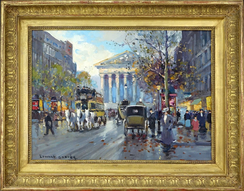 After: Edouard Léon Cortès, French (1882-1969) Oil on Canvas  "Paris Street". 