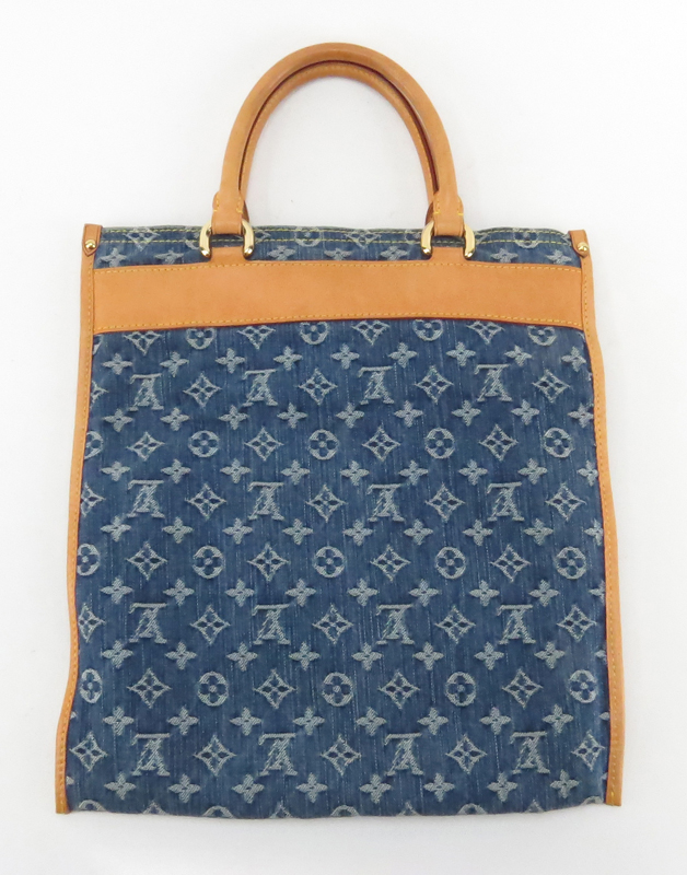 Louis Vuitton Blue Denim Monogram Sac Plat Bag.