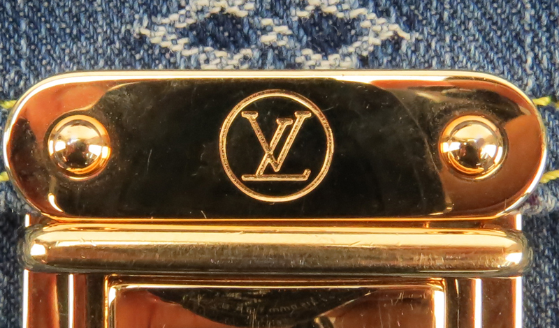Louis Vuitton Blue Denim Monogram Sac Plat Bag.