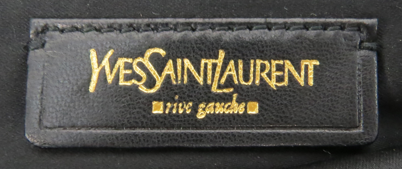 Yves Saint Laurent Printed Cowhide Leather Hobo Style Bag.