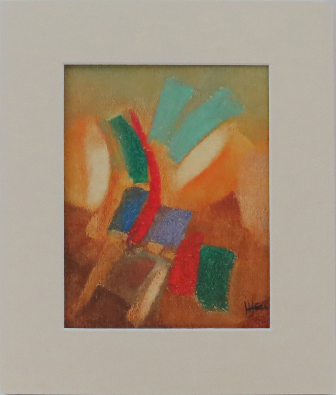 Attributed to Johannes Itten, Swiss (1888-1967) Colored pastel on card "Bauhaus School Abstract Composition". 