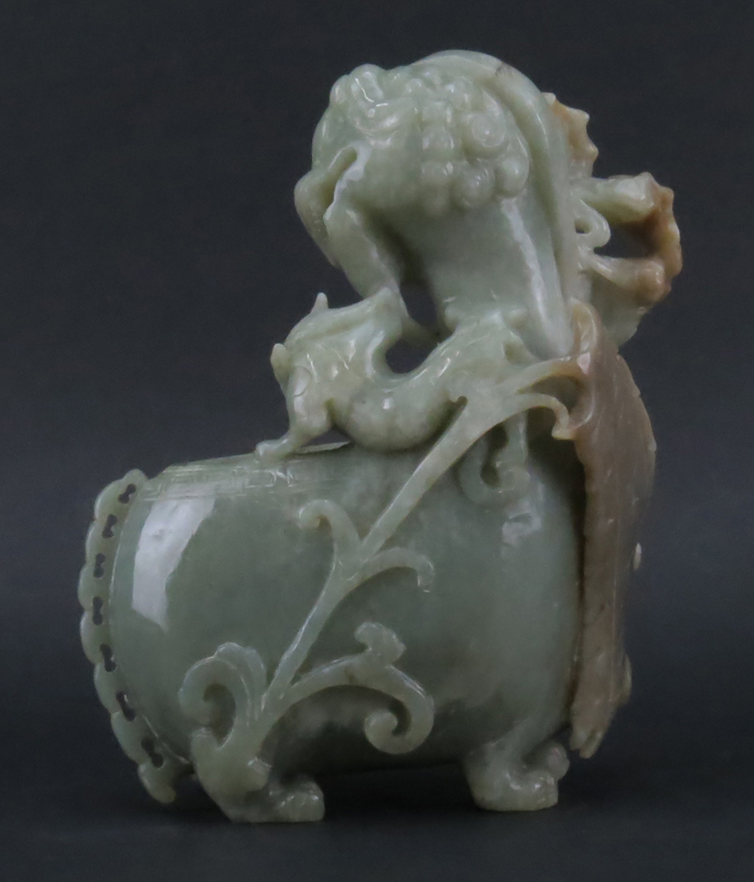 A 19/20th Century Carved Jade Figural Vase.
