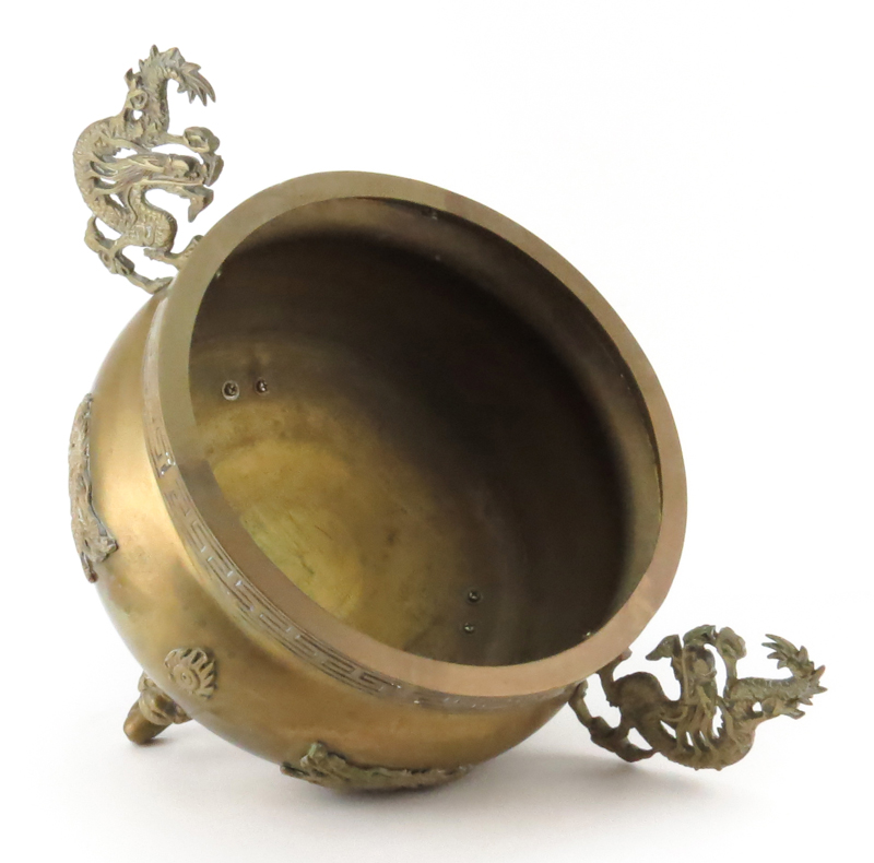 Vintage Chinese Brass Footed Censer/Jardiniere.