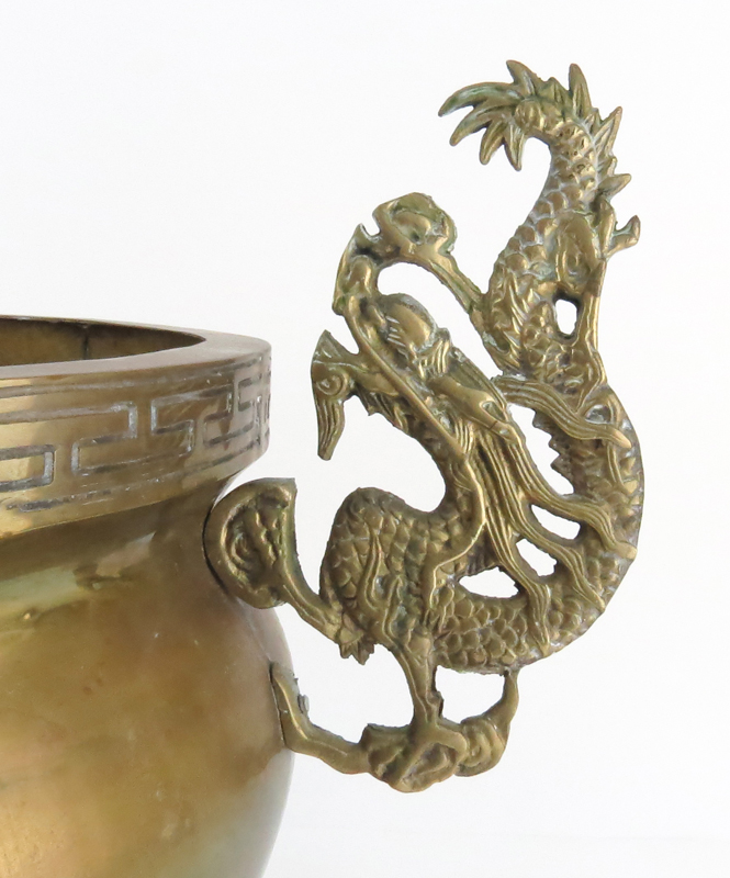Vintage Chinese Brass Footed Censer/Jardiniere.