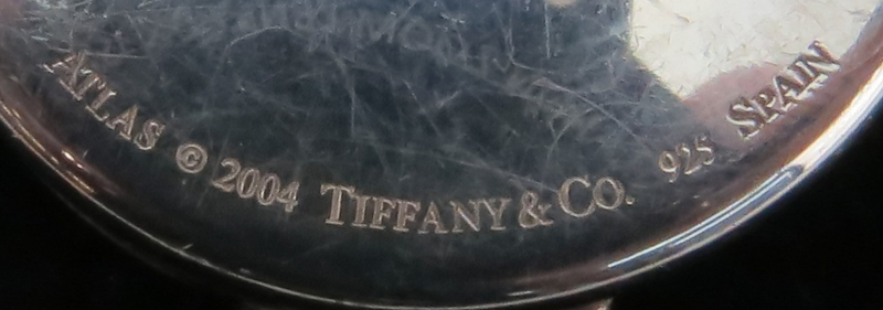 Tiffany & Co Sterling Silver "Atlas" Compass. Marked "Atlas 2004 Tiffany & Co 925 Spain" on underside. 