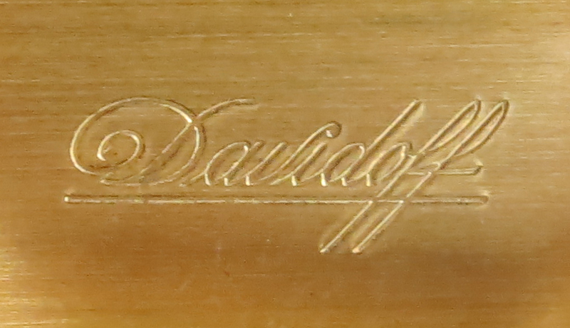 Davidoff Black Lacquered Wood and Brass Humidor.
