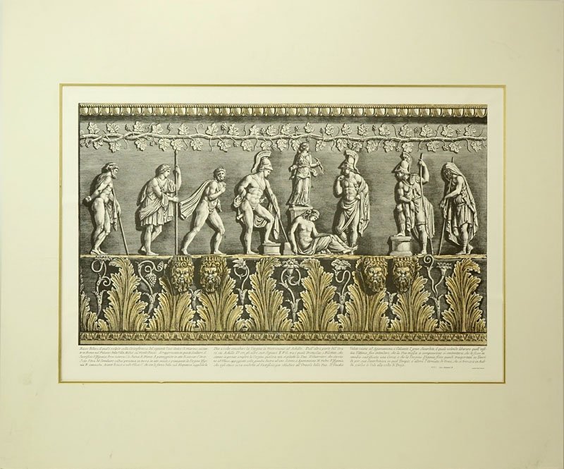 Two (2) Ornamental Frieze Engravings After Francesco Piranesi, Italian (born circa 1758-1810). 