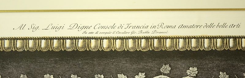 Two (2) Ornamental Frieze Engravings After Francesco Piranesi, Italian (born circa 1758-1810). 