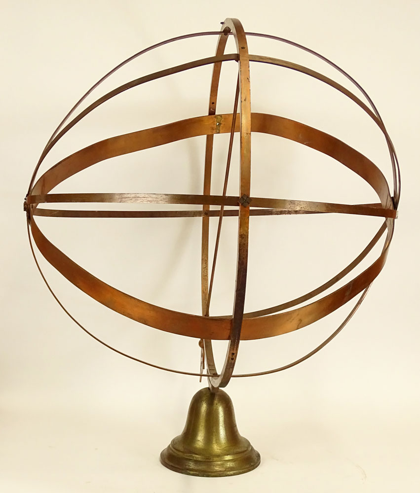Large Vintage Seven (7) Ring Brass Sundial.