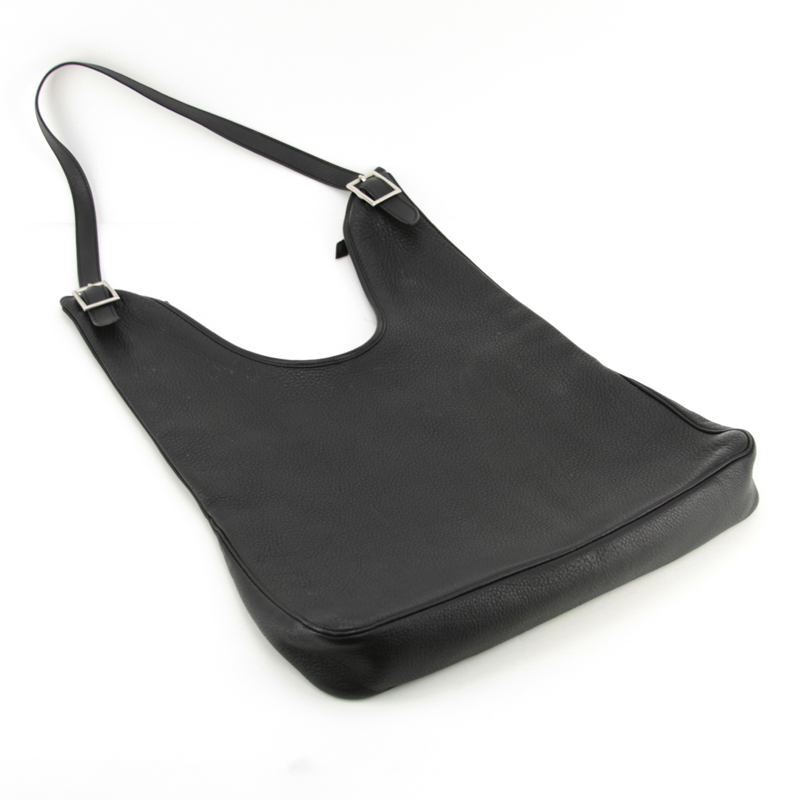 Hermès Black Clemence Leather Massai Bag.
