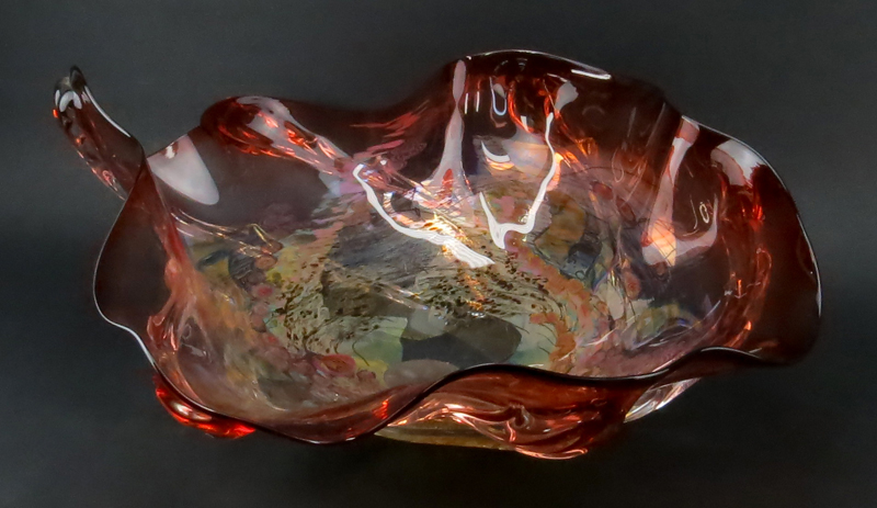 Chris Hawthorne, American (b. 1953) Large Blown Glass Bowl.