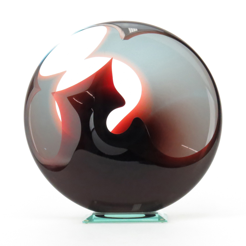 Peter Vanderlaan, American (b. 1950) Glass Sculpture "Cut Form #847" Signed Vanderlaan 6/92 #847.