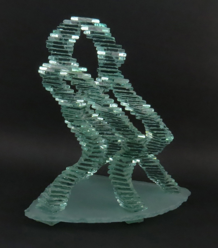 David Litt (20th C.) Art Deco Glass Sculpture.