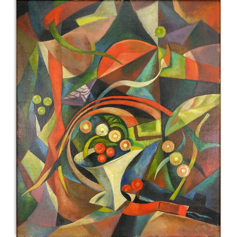 Francois Angiboult, Ukrainian (1887-1950) Oil on Canvas, Abstract Composition. 