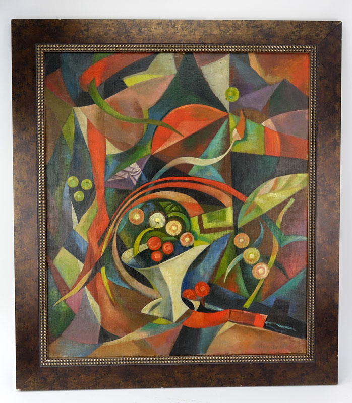 Francois Angiboult, Ukrainian (1887-1950) Oil on Canvas, Abstract Composition. 