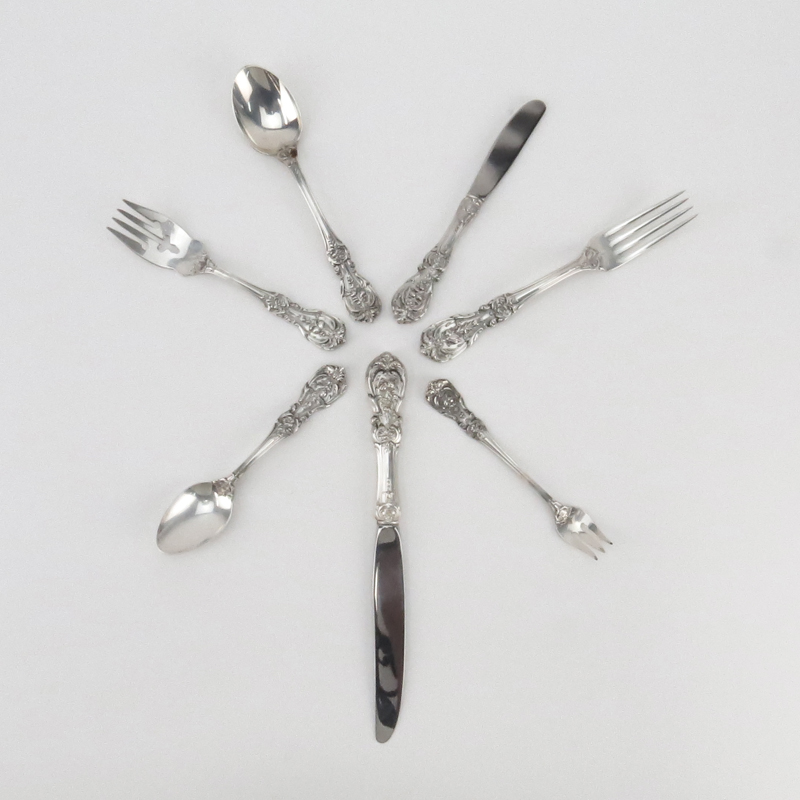 Eighty Four (84) Piece Reed & Barton "Francis I" Sterling Silver Flatware.