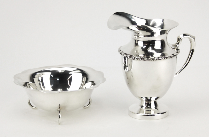 Five (5) Pc. Juventino Lopez  Reyers Art Nouveau Sterling Silver Tea Set.