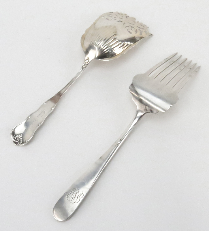 Grouping of Two (2) Repousse Sterling Silver Tableware.