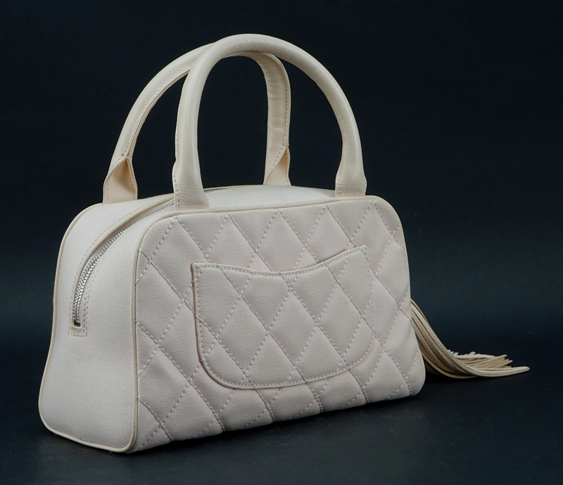 Chanel Womens Vintage Logo Bowler Bag Quilted Lambskin Large Pink Hand -  Shop Linda's Stuff