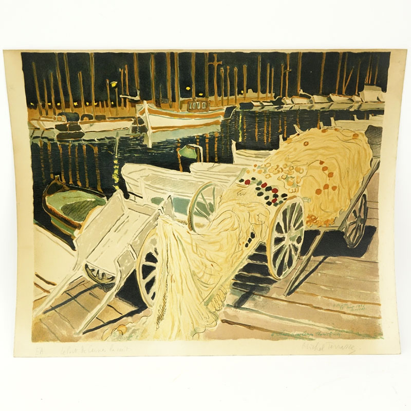 Michel Terrasse, French (born 1928) Color lithograph ìLe Port de Cannes La Nuitî 