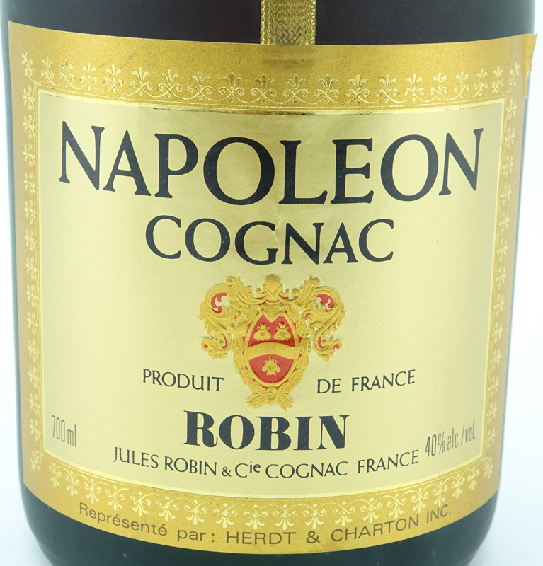 Bottle Robin Napoleon Cognac In Wood Box.