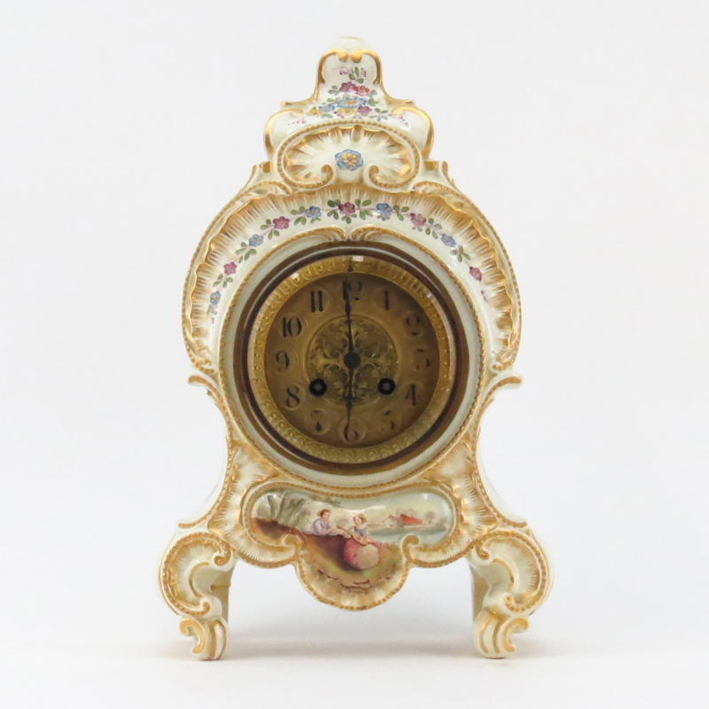 Antique Art Nouveau Porcelain Clock.
