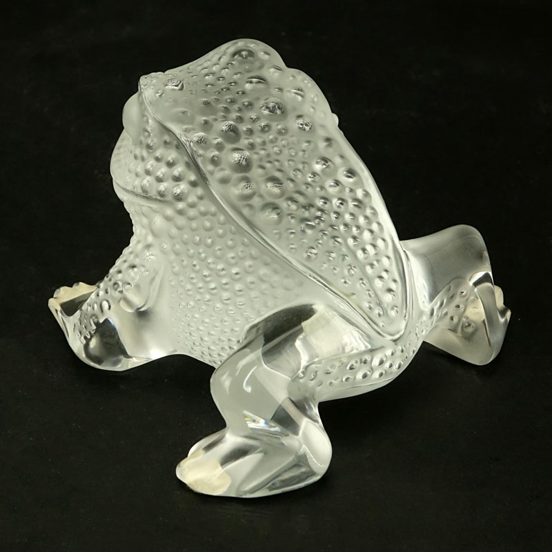 Lalique "Gregoire" Crystal Frog Figurine/Paperweight. 
