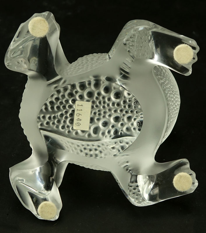Lalique "Gregoire" Crystal Frog Figurine/Paperweight. 