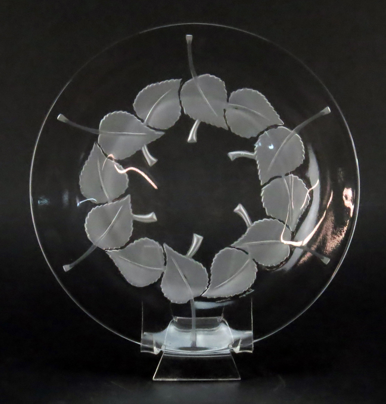 Six (6) Lalique "Rolleboise" Crystal Plates. 