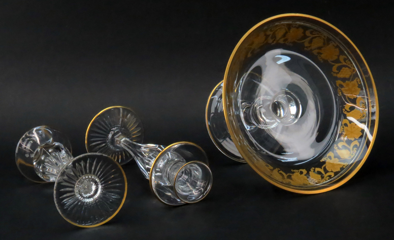 Grouping of Three (3) Crystal and Gilt Tableware.
