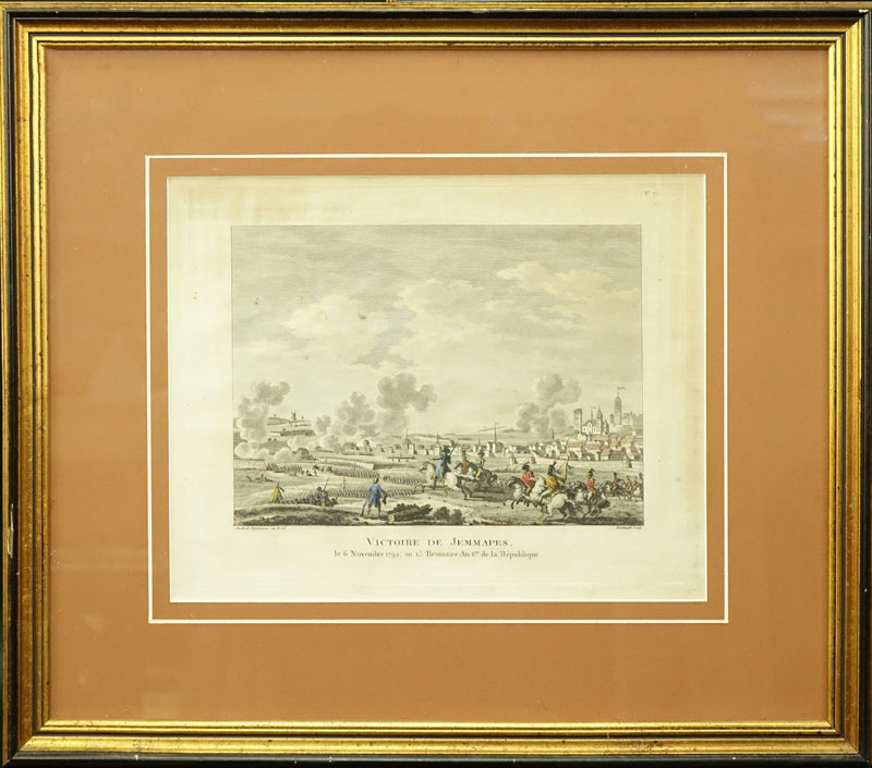 Grouping of Two (2) Antique French Colored Engravings.
