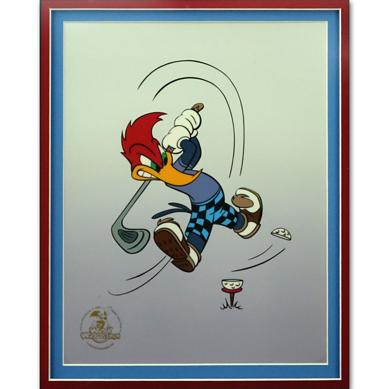 Woody Woodpecker "Mean Slice" Sericel by Universal Animation Art. Marked and dated 1998 lower left. 